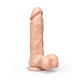 Реалистичный гелевый дилдо с мошонкой и присоской - 21 см.
