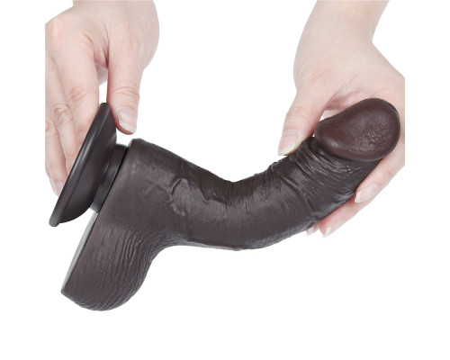 Коричневый фаллоимитатор-реалистик 7.5 Sliding Skin Dual Layer Dong - 19,5 см.