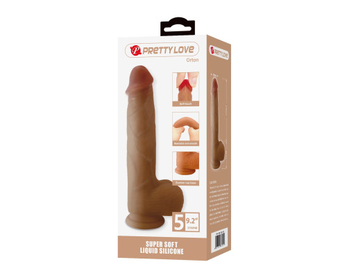 Телесный фаллоимитатор из жидкого силикона Orton - 23,5 см.