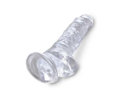 Прозрачный фаллоимитатор 8  Cock with Balls - 22,2 см.