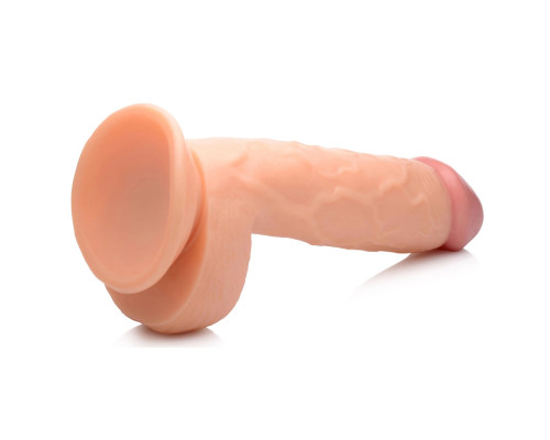 Телесный фаллоимитатор на присоске 8.25  Dildo with Balls - 22,8 см.