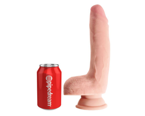 Телесный фаллоимитатор на присоске 9  Triple Density Cock with Balls - 24,1 см.