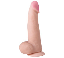 Телесный фаллоимитатор из реалистичного на ощупь материала - 18,6 см.
