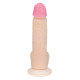 Реалистичный фаллоимитатор с нежно-розовой головкой - 18,5 см.