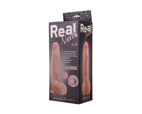 Гигантский фаллоимитатор на присоске REAL Next №31 - 25,5 см.