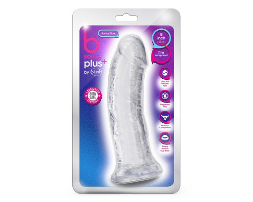 Прозрачный фаллоимитатор-реалистик Roar n Ride - 20,3 см.