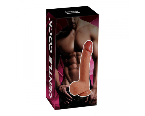 Телесный силиконовый фаллоимитатор Gentle Cock - 21,5 см.