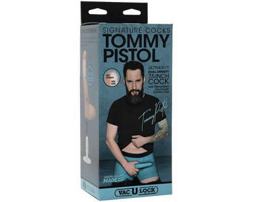 Телесный фаллоимитатор Tommy Pistol со съемной присоской - 19,7 см.