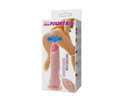 Фаллоимитатор-реалистик с имитацией семяизвержения Eros Fountain - 19,5 см.