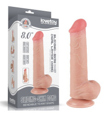 Телесный фаллоимитатор 8 Sliding Skin Dual Layer Dong - 20,8 см.