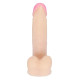Реалистичный фаллоимитатор с нежно-розовой головкой - 18,5 см.