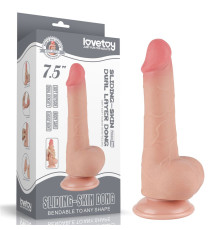 Телесный фаллоимитатор 7.5 Sliding Skin Dual Layer Dong на присоске - 19,5 см.
