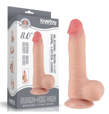 Телесный фаллоимитатор 8 Sliding Skin Dual Layer Dong на присоске - 20 см.