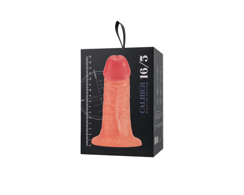 Телесный фаллоимитатор с присоской RealStick CALIBER - 16 см.