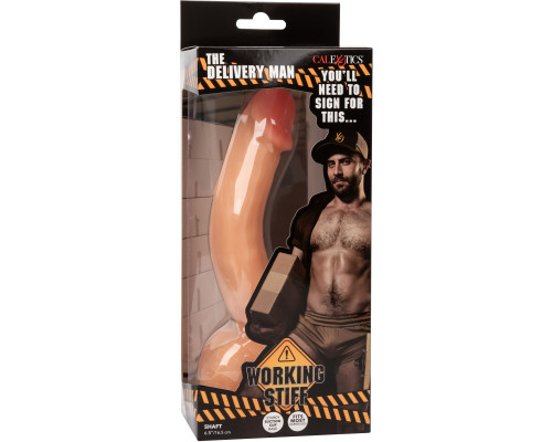 Телесный изогнутый фаллоимитатор The Delivery Man - 21 см.