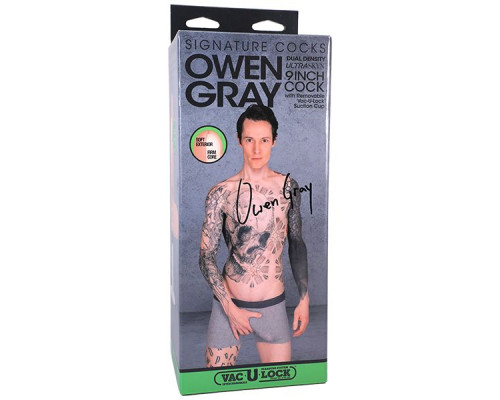 Телесный фаллоимитатор с мошонкой на съемной присоске Owen Gray Signature Cocks - 23,5 см.