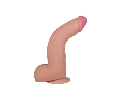 Фаллоимитатор с мошонкой на присоске F LINE - 22 см.