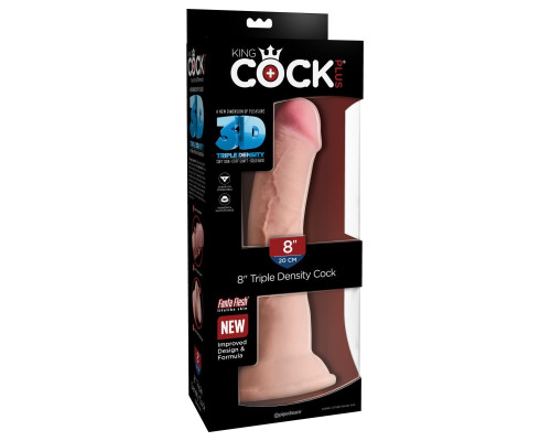 Телесный фаллоимитатор на присоске 8  Triple Density Cock - 24,1 см.