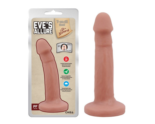 Телесный фаллоимитатор на присоске Eves Allure - 18,5 см.