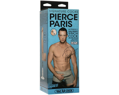 Телесный фаллоимитатор-реалистик Signature Cocks Pierce Paris со съемной присоской - 23,5 см.