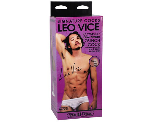 Телесный фаллоимитатор на съемной присоске Signature Cocks Leo Vice - 19,1 см.