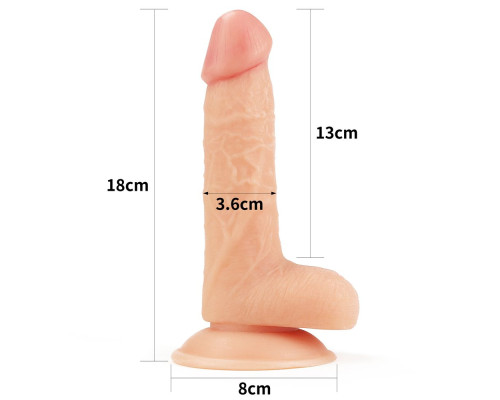 Телесный фаллоимитатор 7  The Ultra Soft Dude - 18 см.