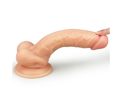 Телесный фаллоимитатор 8  The Ultra Soft Dude - 20 см.