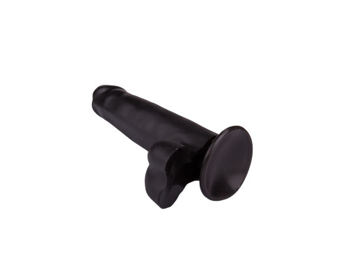 Фаллоимитатор чёрного цвета на присоске - 16,5 см.