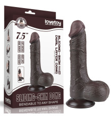 Коричневый фаллоимитатор-реалистик 7.5 Sliding Skin Dual Layer Dong - 19,5 см.