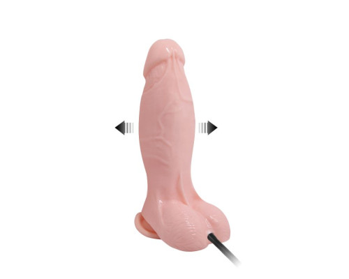 Телесный фаллоимитатор с функцией подкачки Inflatable - 18,8 см.