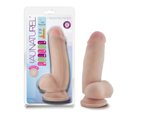 Телесный фаллоимитатор 7 Inch Sensa Feel Fat Boy - 17,7 см.