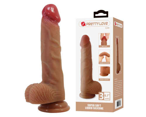 Телесный фаллоимитатор из жидкого силикона Lisle - 20,6 см.