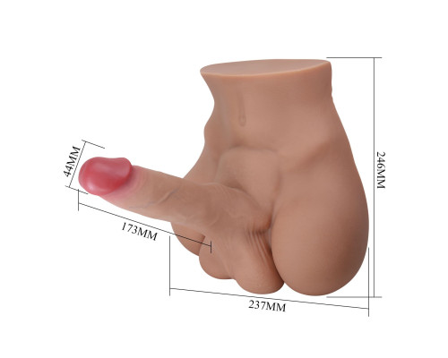 Мужской полуторс Rhyne с членом и анальным тоннелем