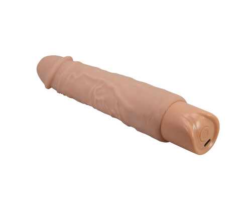 Телесный реалистичный вибратор Rufus - 23,8 см.