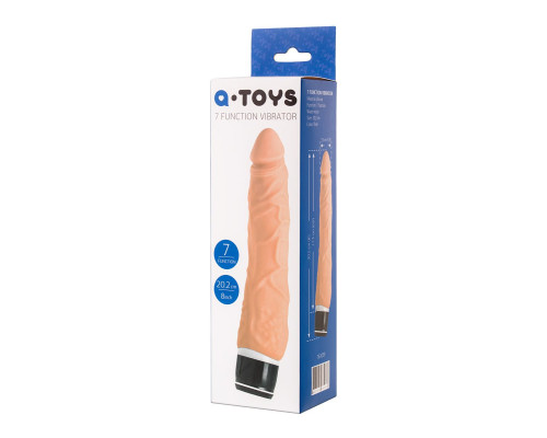 Телесный реалистичный мультискоростной вибратор A-Toys - 20,2 см.