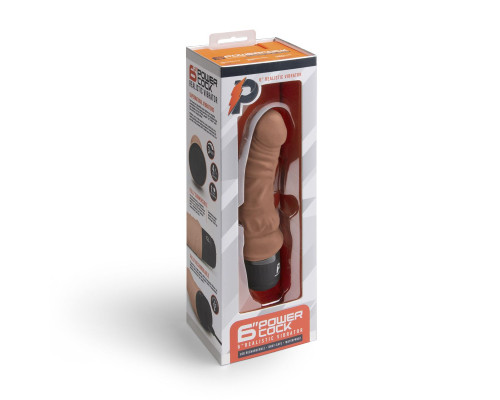 Кофейный вибратор-реалистик 6  Realistic Vibrator - 17 см.