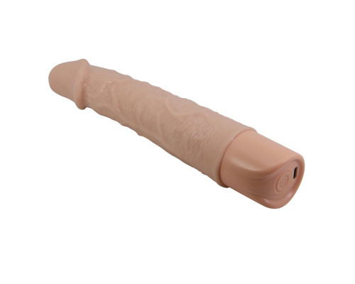 Телесный реалистичный вибратор Leander - 20,3 см.