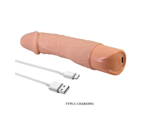 Телесный реалистичный вибратор Jermaine - 19,5 см.