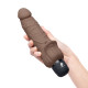 Коричневый вибратор с клиторальным выступом 7  Realistic Vibrator - 21,5 см.