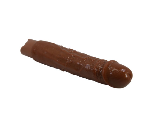 Коричневый реалистичный вибратор Rufus - 23,8 см.