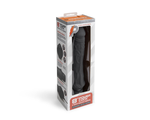 Черный вибратор-реалистик 8  Girthy Realistic Vibrator - 24,5 см.