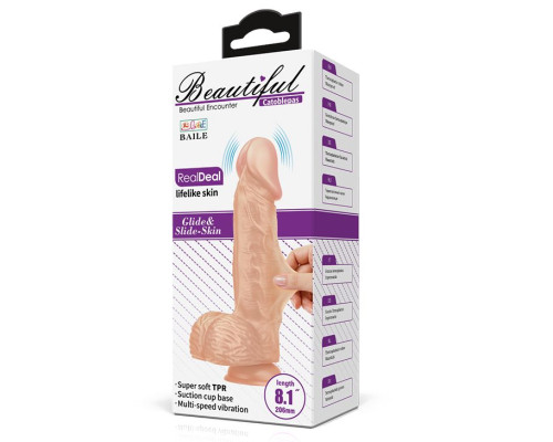 Телесный вибратор-реалистик Catoblepas - 20,6 см.