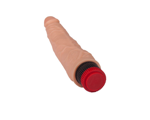 Гелевый вибромассажёр без мошонки - 22 см.