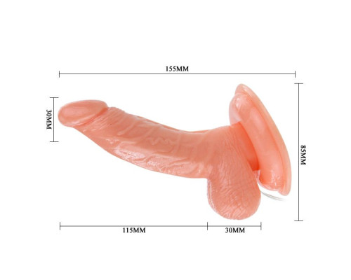 Вибромассажер-реалистик на присоске - 15,5 см.