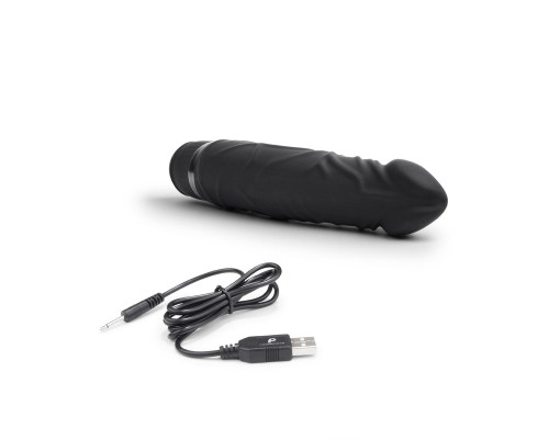 Черный вибратор-реалистик 6.5  Girthy Realistic Vibrator - 19 см.