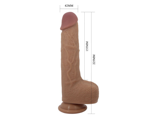 Телесный вибратор-реалистик на присоске Tommy - 22,5 см.