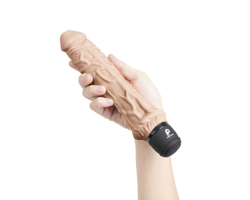 Телесный вибратор-реалистик 8  Girthy Realistic Vibrator - 24,5 см.