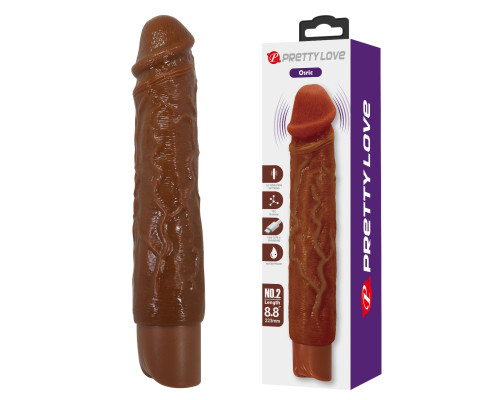 Коричневый реалистичный вибратор Osric - 22,3 см.