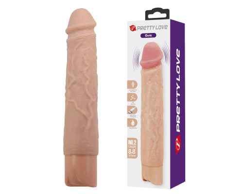 Телесный реалистичный вибратор Osric - 22,3 см.