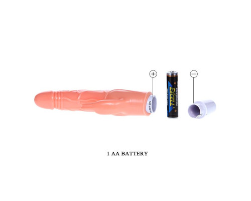 Телесный реалистичный вибратор с клиторальным отростком - 20,7 см.